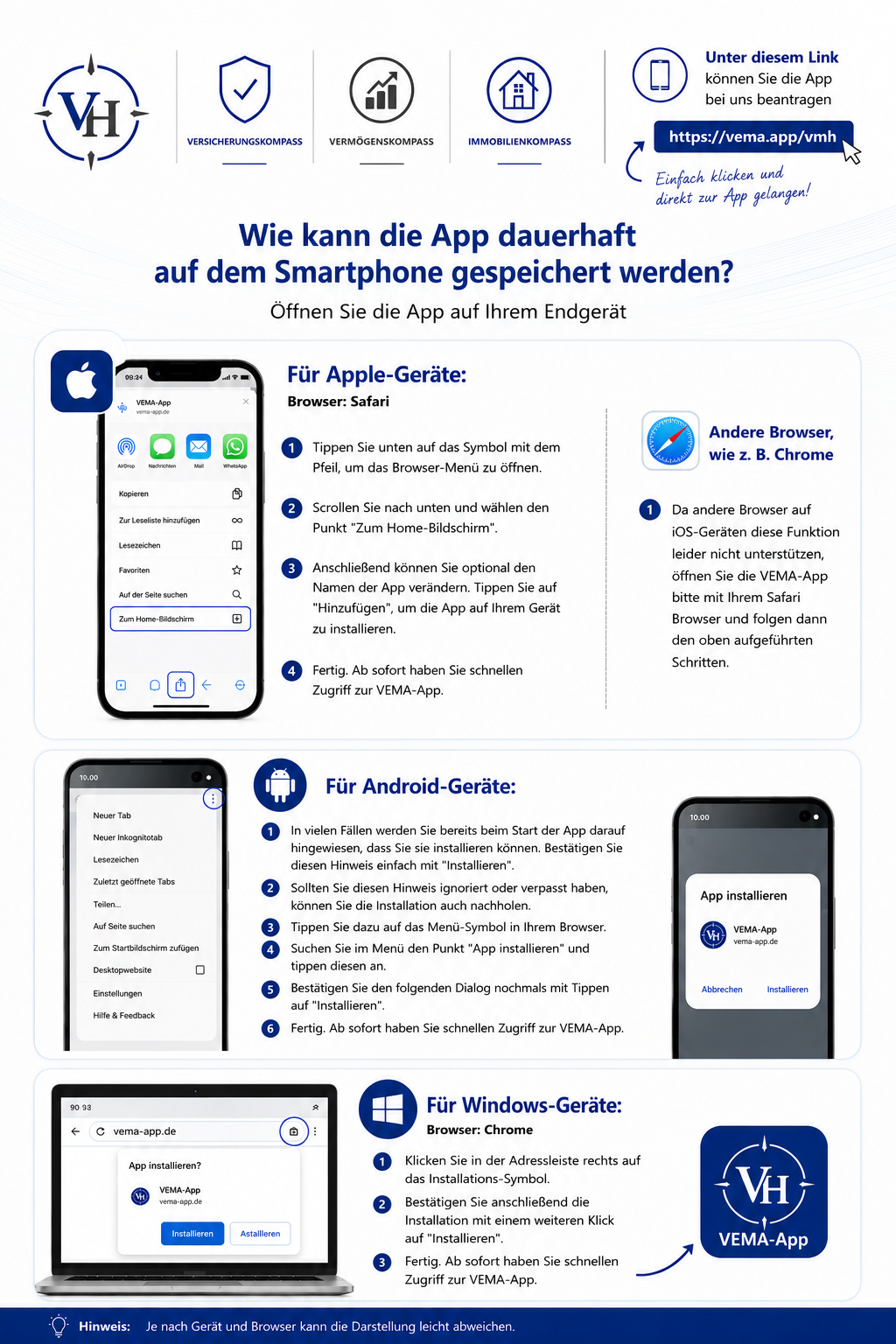 Installationsanleitung VEMA-App